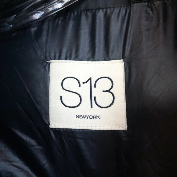 S13 Black Designer Winter Classic Down Puffer Coat Women's Large - Picture 8 of 12
